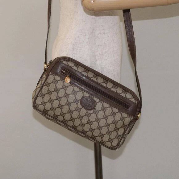 GUCCI GG Supreme Shoulder Bag PVC Beige Gold - Picture 14 of 16